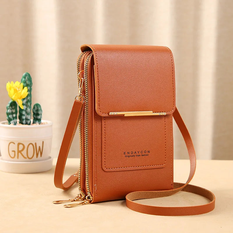 Women Leather Handbags - PU Leather Shoulder Crossbody Bag With Zipper Closure - ZOOMNSTORE