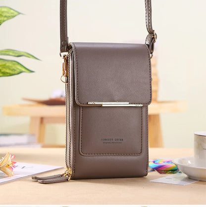 Women Leather Handbags - PU Leather Shoulder Crossbody Bag With Zipper Closure - ZOOMNSTORE