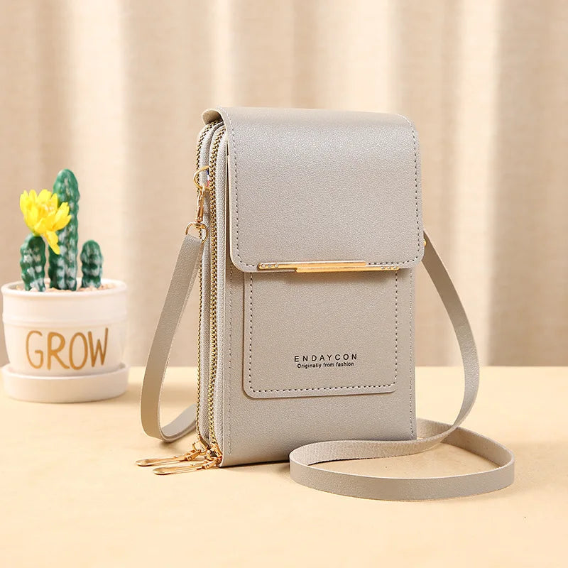Women Leather Handbags - PU Leather Shoulder Crossbody Bag With Zipper Closure - ZOOMNSTORE