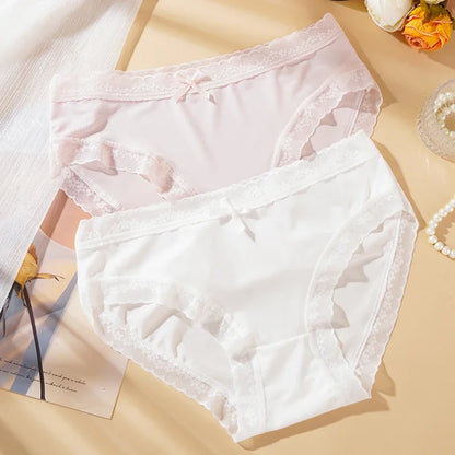 3PCS Womens Lace Low Waist Briefs - Sexy Quick Drying Seamless Underwear - ZOOMNSTORE