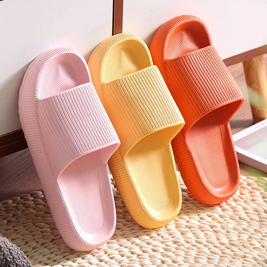 Womens Thick Platform Cloud Slippers - Soft Sole Pillow Slides  Non-Slip Beach Flip Flops - ZOOMNSTORE