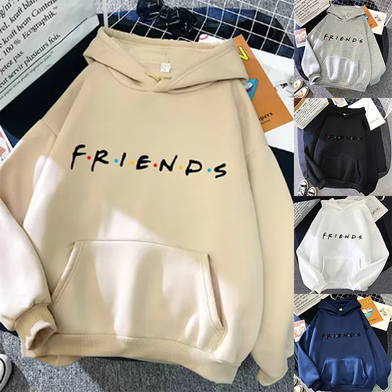 Womens Casual Friends Print Hoodie - Long Sleeve Pullover for Spring  Autumn Fashion - ZOOMNSTORE
