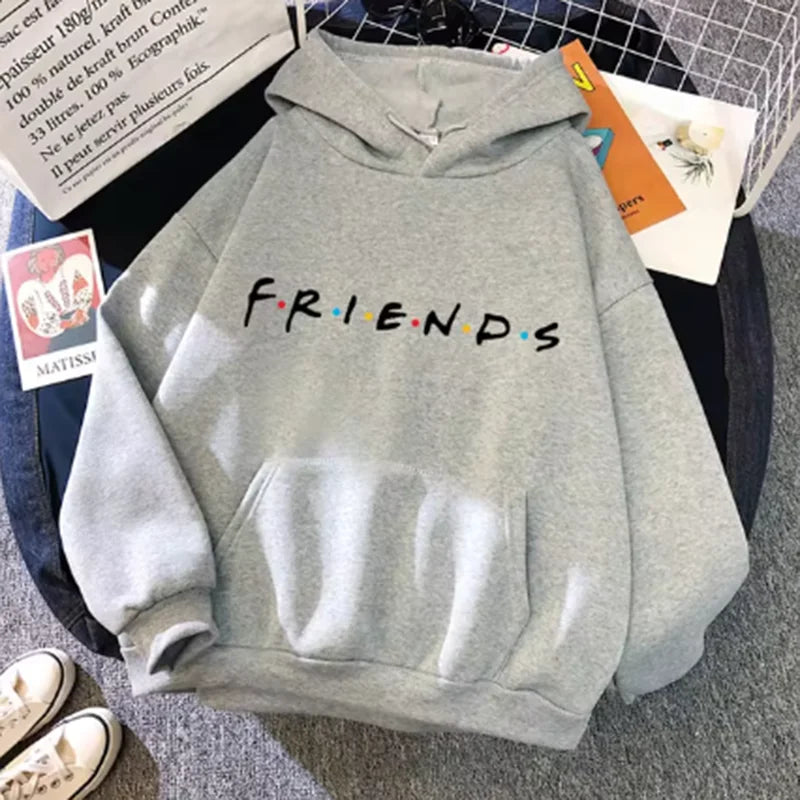 Womens Casual Friends Print Hoodie - Long Sleeve Pullover for Spring  Autumn Fashion - ZOOMNSTORE