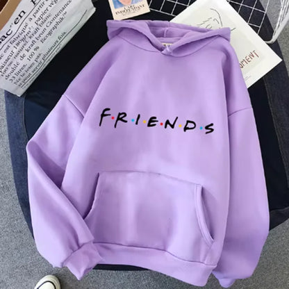 Womens Casual Friends Print Hoodie - Long Sleeve Pullover for Spring  Autumn Fashion - ZOOMNSTORE