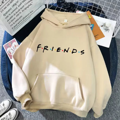 Womens Casual Friends Print Hoodie - Long Sleeve Pullover for Spring  Autumn Fashion - ZOOMNSTORE