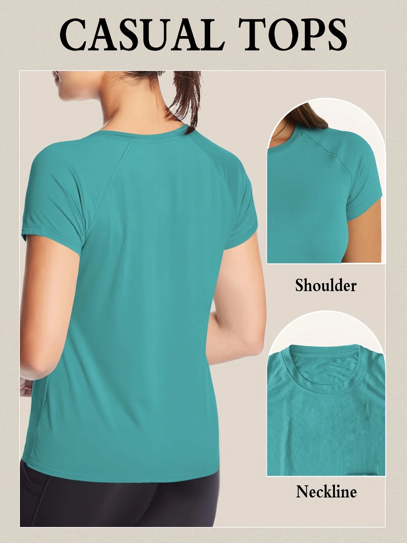 Womens Quick Dry Moisture Wicking Gym T-Shirt - Short Sleeve Training Top - ZOOMNSTORE