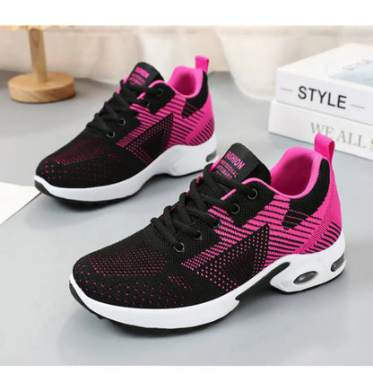 Womens Casual Running Shoes - Breathable Lace-Up Sneakers with Air Cushion - ZOOMNSTORE