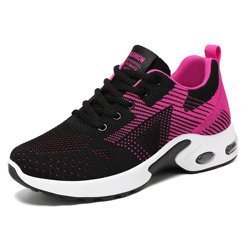 Womens Casual Running Shoes - Breathable Lace-Up Sneakers with Air Cushion - ZOOMNSTORE