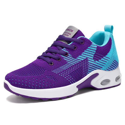 Womens Casual Running Shoes - Breathable Lace-Up Sneakers with Air Cushion - ZOOMNSTORE
