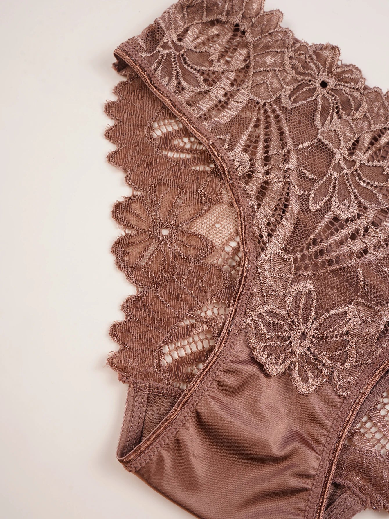 Women Satin Panties - Elegant Mid-Rise Lace Underwear Briefs with Floral Design - ZOOMNSTORE