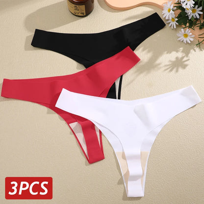 Women Seamless Panties - Ultra Thin V Waist Thongs | Soft Ice Silk Underpants - ZOOMNSTORE