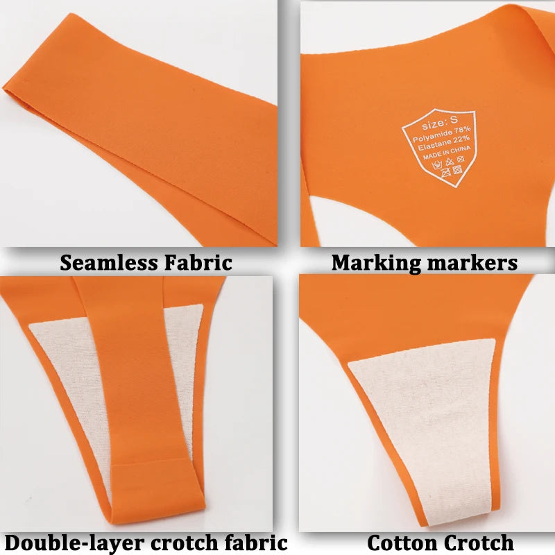 Women Seamless Panties - Ultra Thin V Waist Thongs | Soft Ice Silk Underpants - ZOOMNSTORE