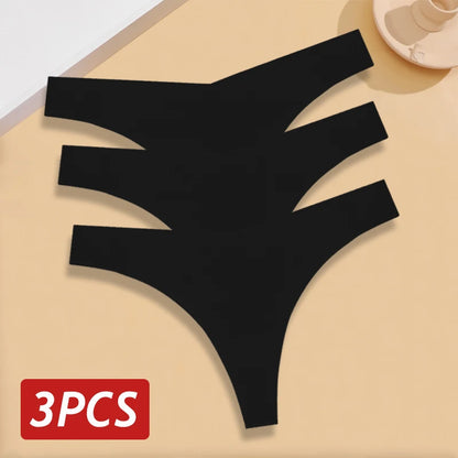 Women Seamless Panties - Ultra Thin V Waist Thongs | Soft Ice Silk Underpants - ZOOMNSTORE