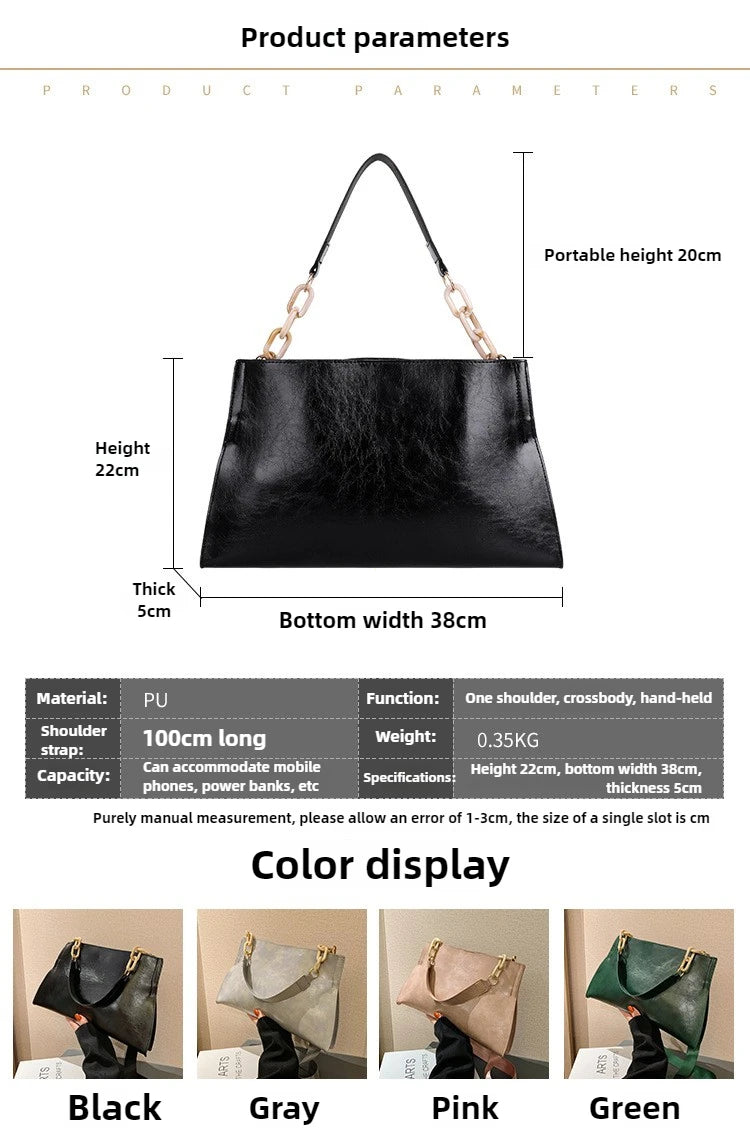 Women Shoulder Bag – Large Capacity Soft PU Leather Crossbody Handbag for Everyday Use - ZOOMNSTORE