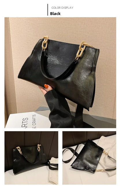 Women Shoulder Bag – Large Capacity Soft PU Leather Crossbody Handbag for Everyday Use - ZOOMNSTORE