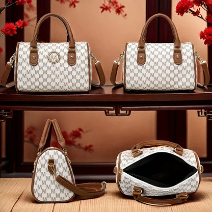 Women Shoulder Bag – Small Crossbody Bag with Golden M Logo | Soft PU Leather Purse - ZOOMNSTORE