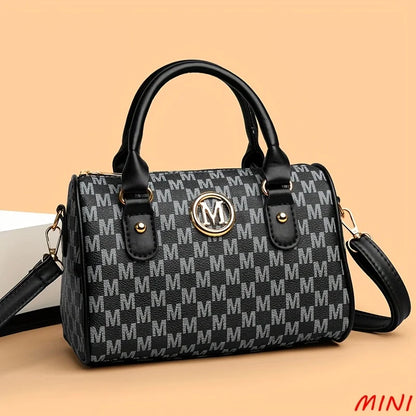Women Shoulder Bag – Small Crossbody Bag with Golden M Logo | Soft PU Leather Purse - ZOOMNSTORE
