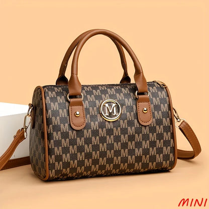 Women Shoulder Bag – Small Crossbody Bag with Golden M Logo | Soft PU Leather Purse - ZOOMNSTORE