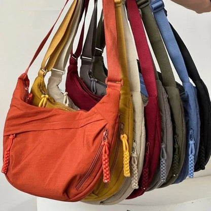 Women Shoulder Bag – Soft Cloth Crossbody Handbag With Zipper Closure, Versatile Everyday Use - ZOOMNSTORE