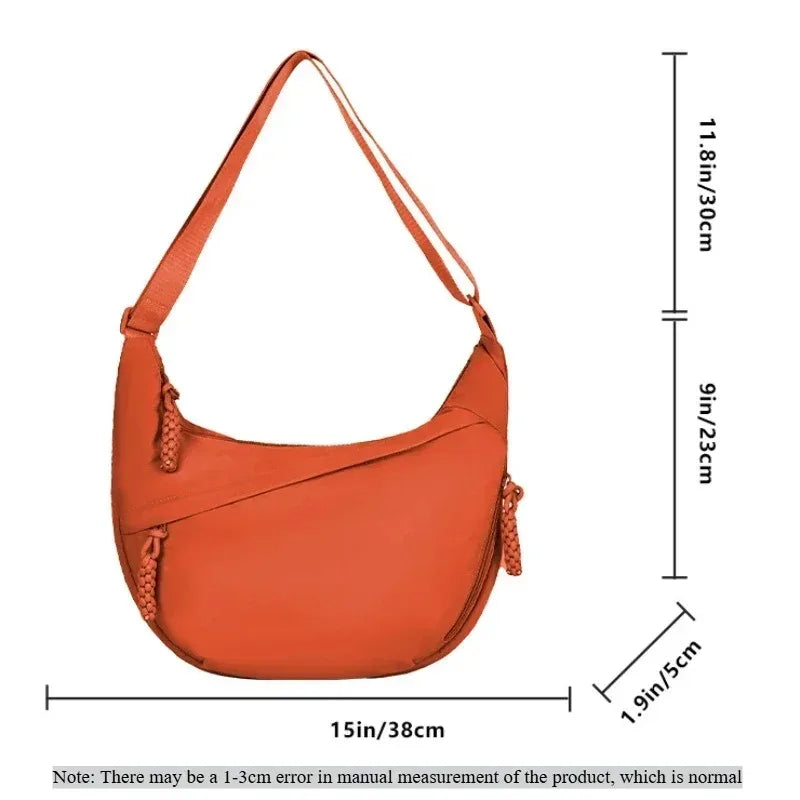 Women Shoulder Bag – Soft Cloth Crossbody Handbag With Zipper Closure, Versatile Everyday Use - ZOOMNSTORE