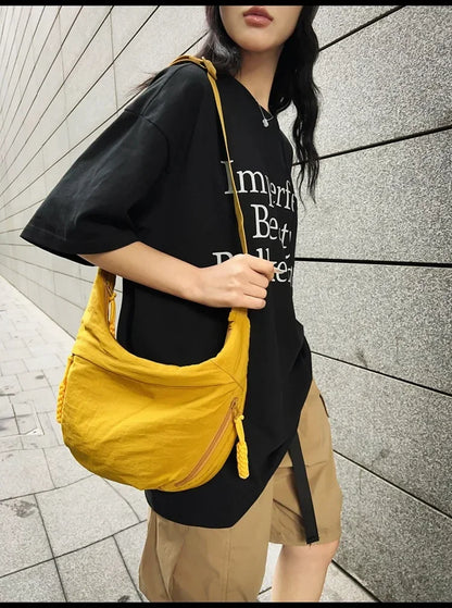 Women Shoulder Bag – Soft Cloth Crossbody Handbag With Zipper Closure, Versatile Everyday Use - ZOOMNSTORE