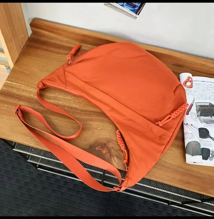 Women Shoulder Bag – Soft Cloth Crossbody Handbag With Zipper Closure, Versatile Everyday Use - ZOOMNSTORE