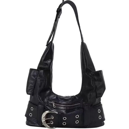 Luxury Womens Handbag - Y2K Large Capacity Shoulder Bag with Rivets and Multiple Pockets - ZOOMNSTORE