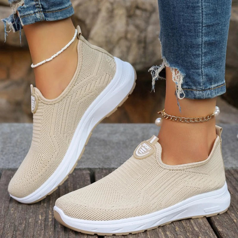 Women Slip On Sneakers - Lightweight Mesh Casual Shoes With Rubber Outsole - ZOOMNSTORE