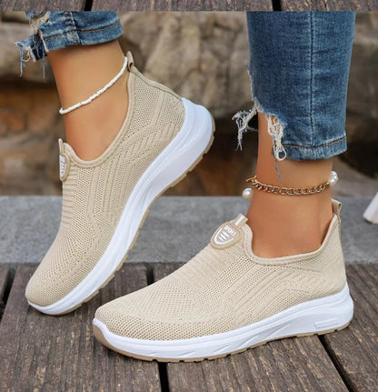 Women Slip On Sneakers - Lightweight Mesh Casual Shoes With Rubber Outsole - ZOOMNSTORE