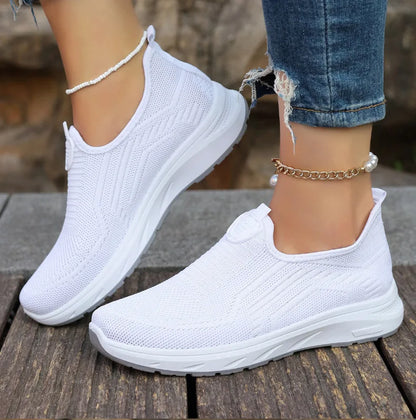Women Slip On Sneakers - Lightweight Mesh Casual Shoes With Rubber Outsole - ZOOMNSTORE