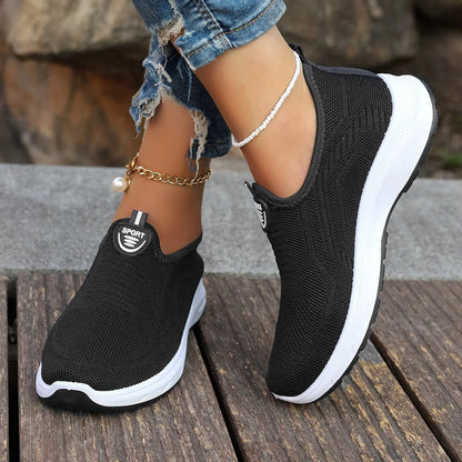 Women Slip On Sneakers - Lightweight Mesh Casual Shoes With Rubber Outsole - ZOOMNSTORE