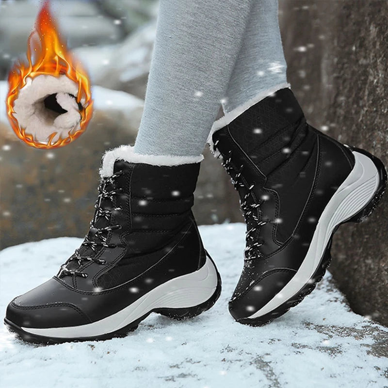 Snow Boots Women New Ladies Shoes Platform Shoes Woman Flat Keep Warm Boots Ladies Casual Plush Botas Mujer Winter Shoes Women - ZOOMNSTORE