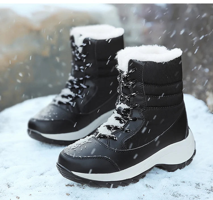 Snow Boots Women New Ladies Shoes Platform Shoes Woman Flat Keep Warm Boots Ladies Casual Plush Botas Mujer Winter Shoes Women - ZOOMNSTORE