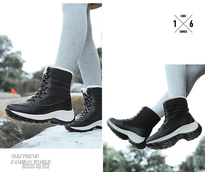 Snow Boots Women New Ladies Shoes Platform Shoes Woman Flat Keep Warm Boots Ladies Casual Plush Botas Mujer Winter Shoes Women - ZOOMNSTORE
