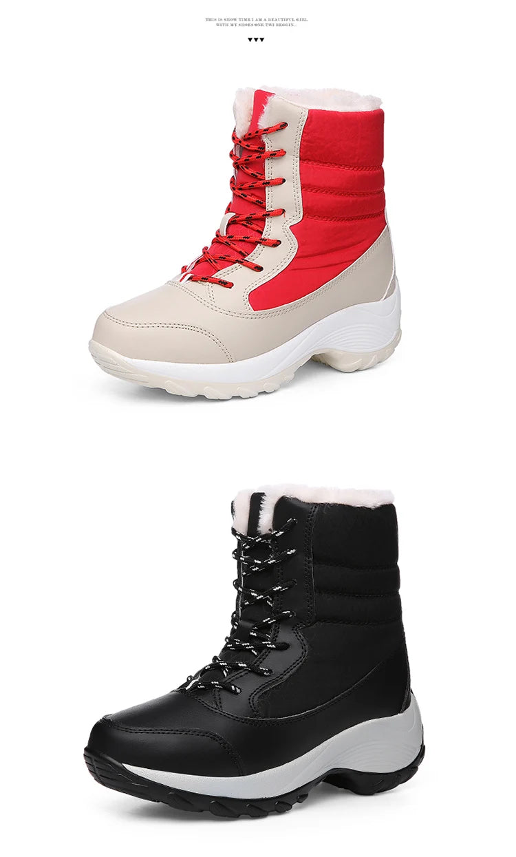 Snow Boots Women New Ladies Shoes Platform Shoes Woman Flat Keep Warm Boots Ladies Casual Plush Botas Mujer Winter Shoes Women - ZOOMNSTORE