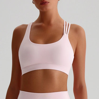 Women Sports Bra - Cross Back High Strength Strap Tight Fitness Top for Yoga & Gym - ZOOMNSTORE