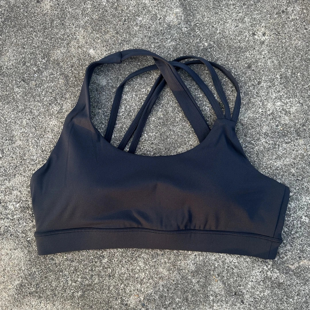 Women Sports Bra - Cross Back High Strength Strap Tight Fitness Top for Yoga & Gym - ZOOMNSTORE