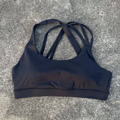 Women Sports Bra - Cross Back High Strength Strap Tight Fitness Top for Yoga & Gym - ZOOMNSTORE