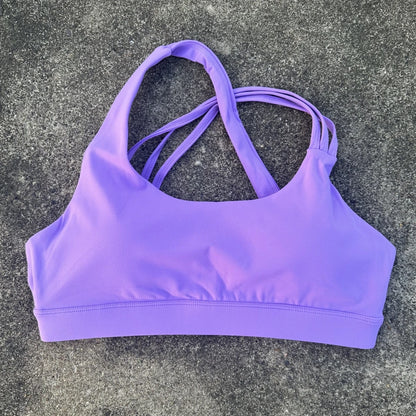 Women Sports Bra - Cross Back High Strength Strap Tight Fitness Top for Yoga & Gym - ZOOMNSTORE