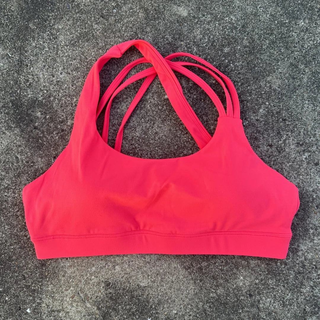 Women Sports Bra - Cross Back High Strength Strap Tight Fitness Top for Yoga & Gym - ZOOMNSTORE