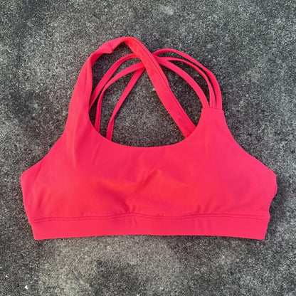 Women Sports Bra - Cross Back High Strength Strap Tight Fitness Top for Yoga & Gym - ZOOMNSTORE