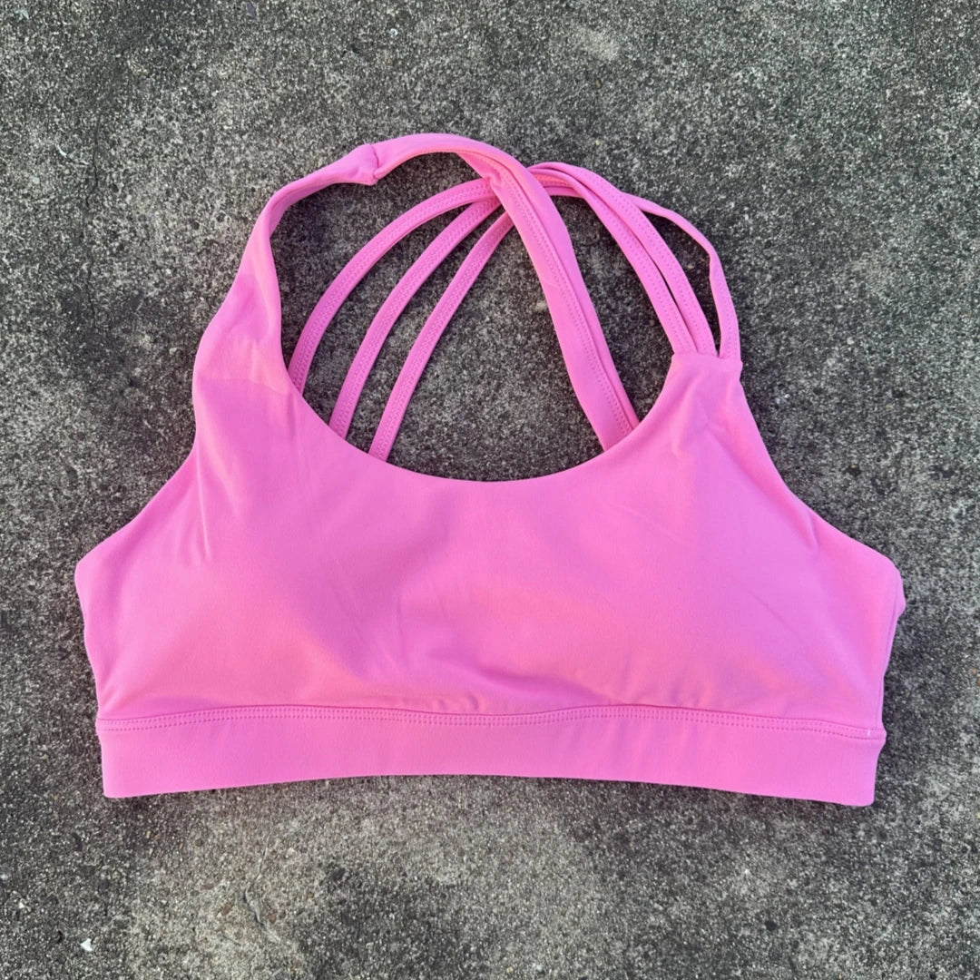 Women Sports Bra - Cross Back High Strength Strap Tight Fitness Top for Yoga & Gym - ZOOMNSTORE