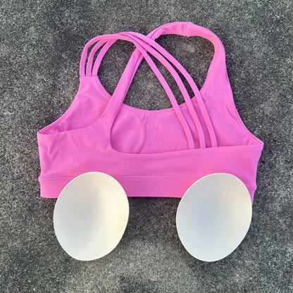 Women Sports Bra - Cross Back High Strength Strap Tight Fitness Top for Yoga & Gym - ZOOMNSTORE