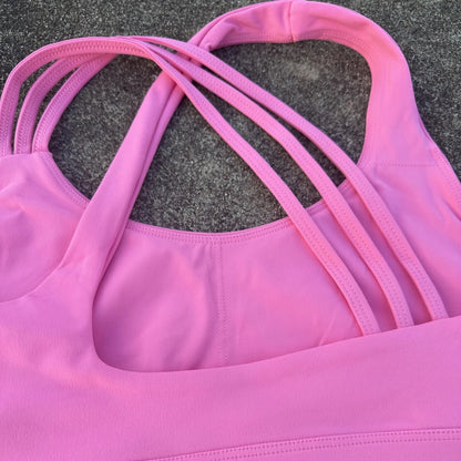 Women Sports Bra - Cross Back High Strength Strap Tight Fitness Top for Yoga & Gym - ZOOMNSTORE