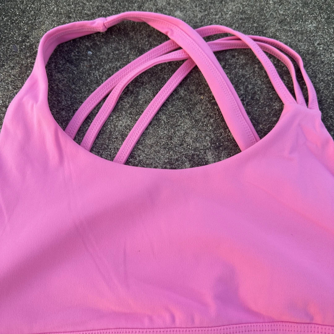 Women Sports Bra - Cross Back High Strength Strap Tight Fitness Top for Yoga & Gym - ZOOMNSTORE