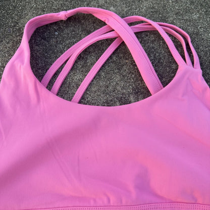 Women Sports Bra - Cross Back High Strength Strap Tight Fitness Top for Yoga & Gym - ZOOMNSTORE