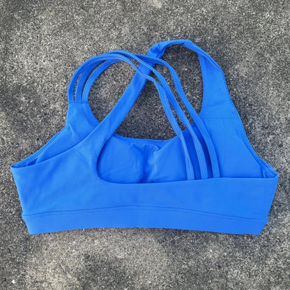 Women Sports Bra - Cross Back High Strength Strap Tight Fitness Top for Yoga & Gym - ZOOMNSTORE