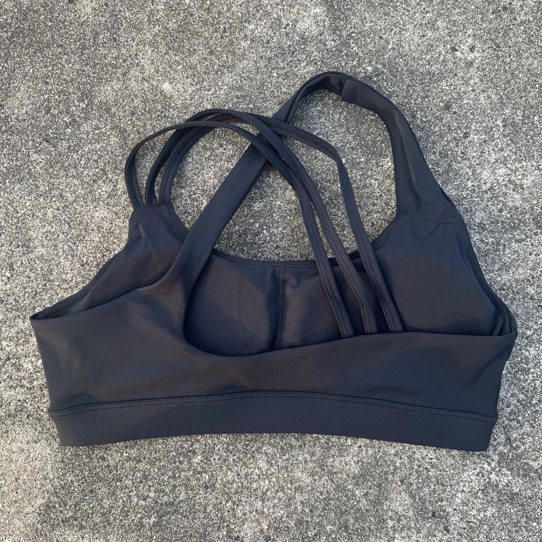 Women Sports Bra - Cross Back High Strength Strap Tight Fitness Top for Yoga & Gym - ZOOMNSTORE