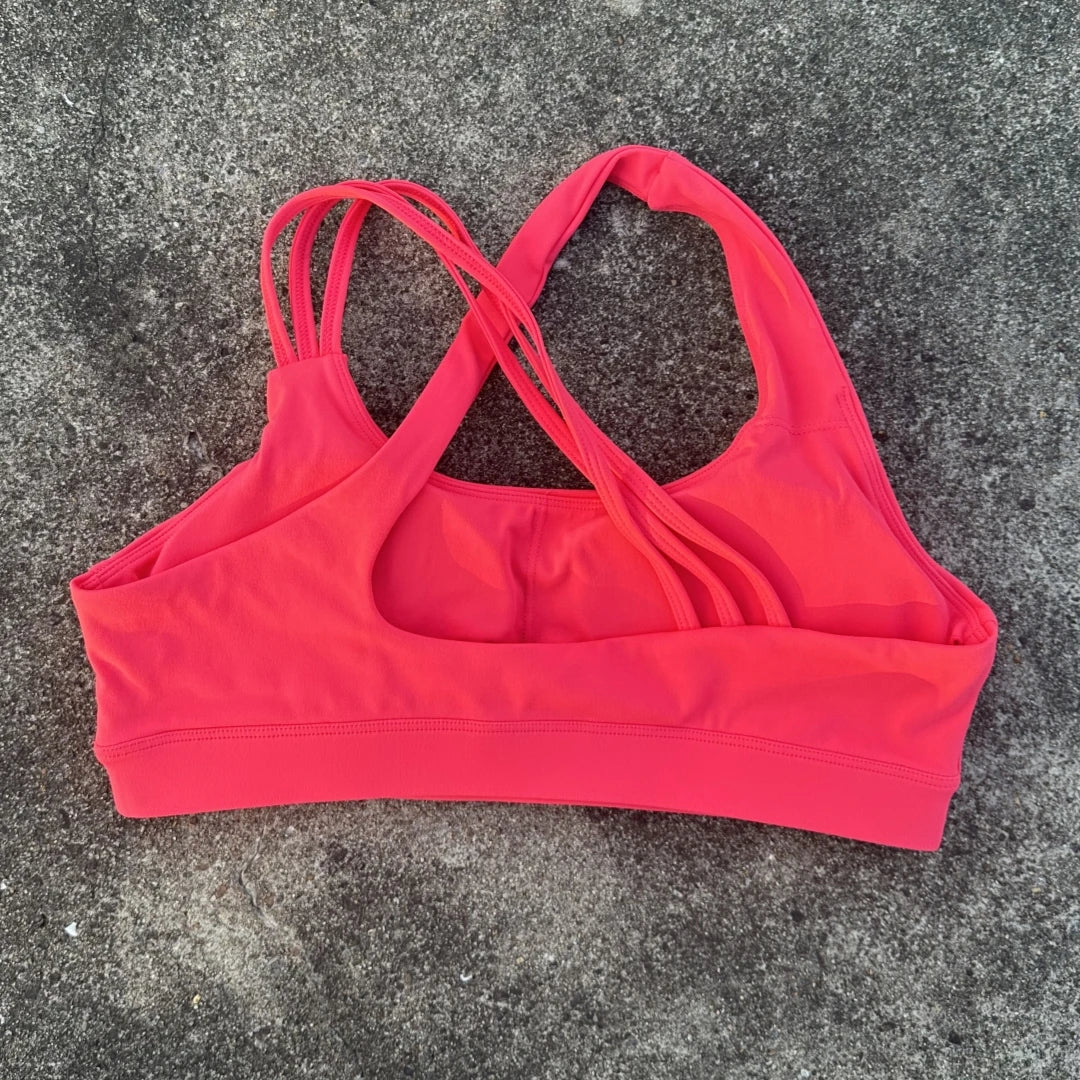 Women Sports Bra - Cross Back High Strength Strap Tight Fitness Top for Yoga & Gym - ZOOMNSTORE