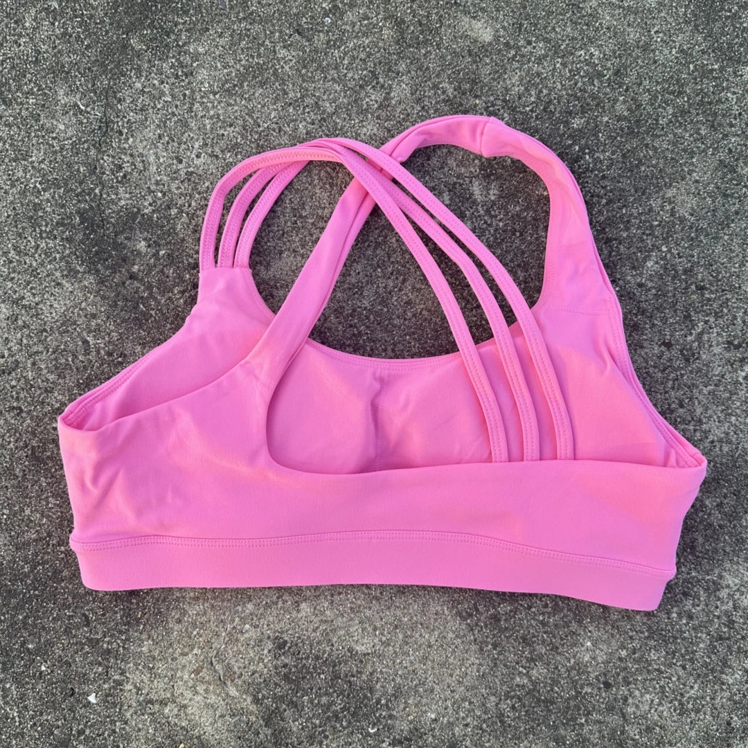 Women Sports Bra - Cross Back High Strength Strap Tight Fitness Top for Yoga & Gym - ZOOMNSTORE